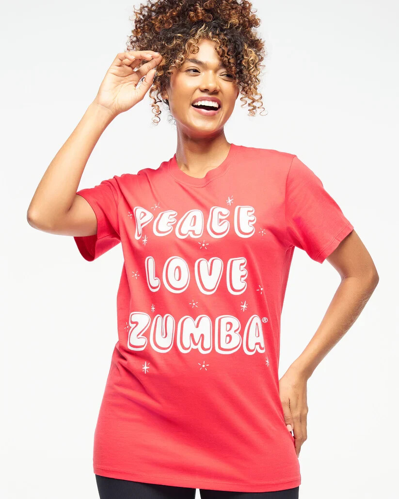 ズンバ Zumba Holiday Crew Neck Tee Viva La Red ユニセックス Zumba Holiday Unisex Crew Neck Tee - Christmas ~ Viva La Red
