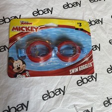 Swim Goggles Mickey Mouse Disney Jr Donald Duck Red Youth size New