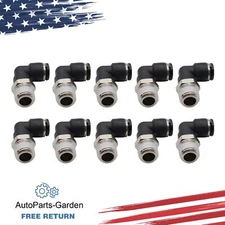 (Qty10) 1/4" OD Tube X 1/4" NPT Pneumatic Elbow, Push To Connect Air Fitting