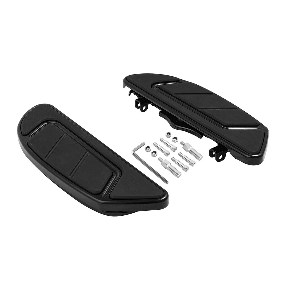 Kit de estriberas de ciclista negras brillantes para Harley Touring Softail FLD Foto 2 de 4