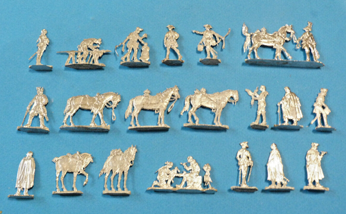 PLATS D' ETAIN Zinnfiguren Flat Tin / Lot 4 Cavaliers