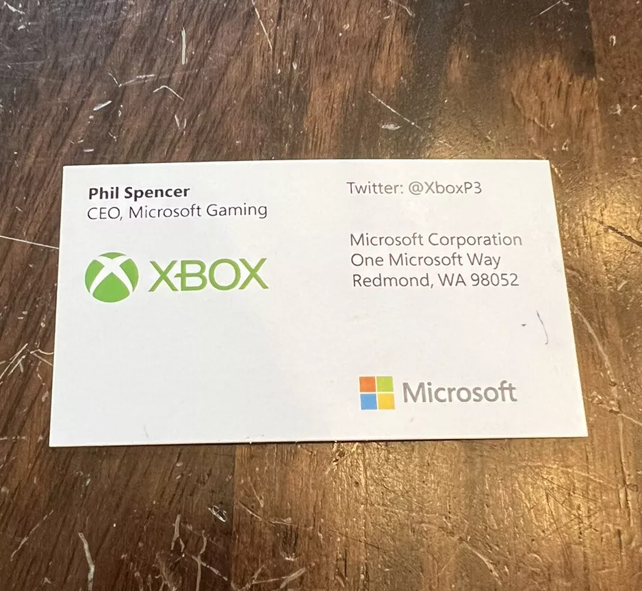 Phil Spencer Head of XBOX Autographed Signed Business Card