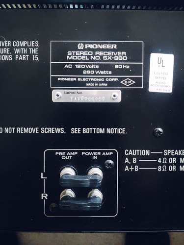 pioneer SANSUI  sx pre amp main jumpers sx 850 950 980 1050 1080 1250 1280 1980