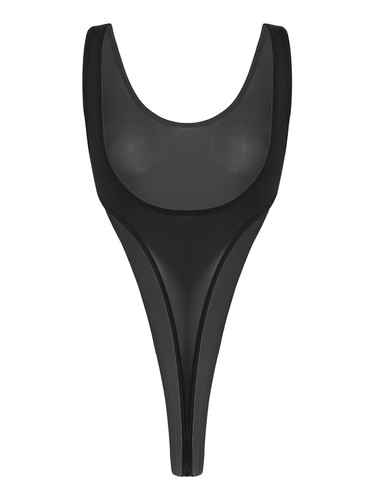 Damen Body Hoher Bodysuit Sexy Einteiler Badeanzug Ärmellos Monokini Swimsuit - Picture 20 of 40