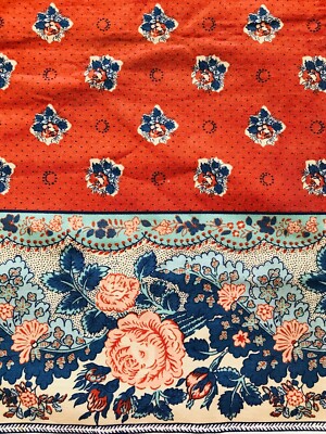 Fabric Sample Delmaze Border by Durable Cotton Copper 25'' x 54'' with Sewn Edges