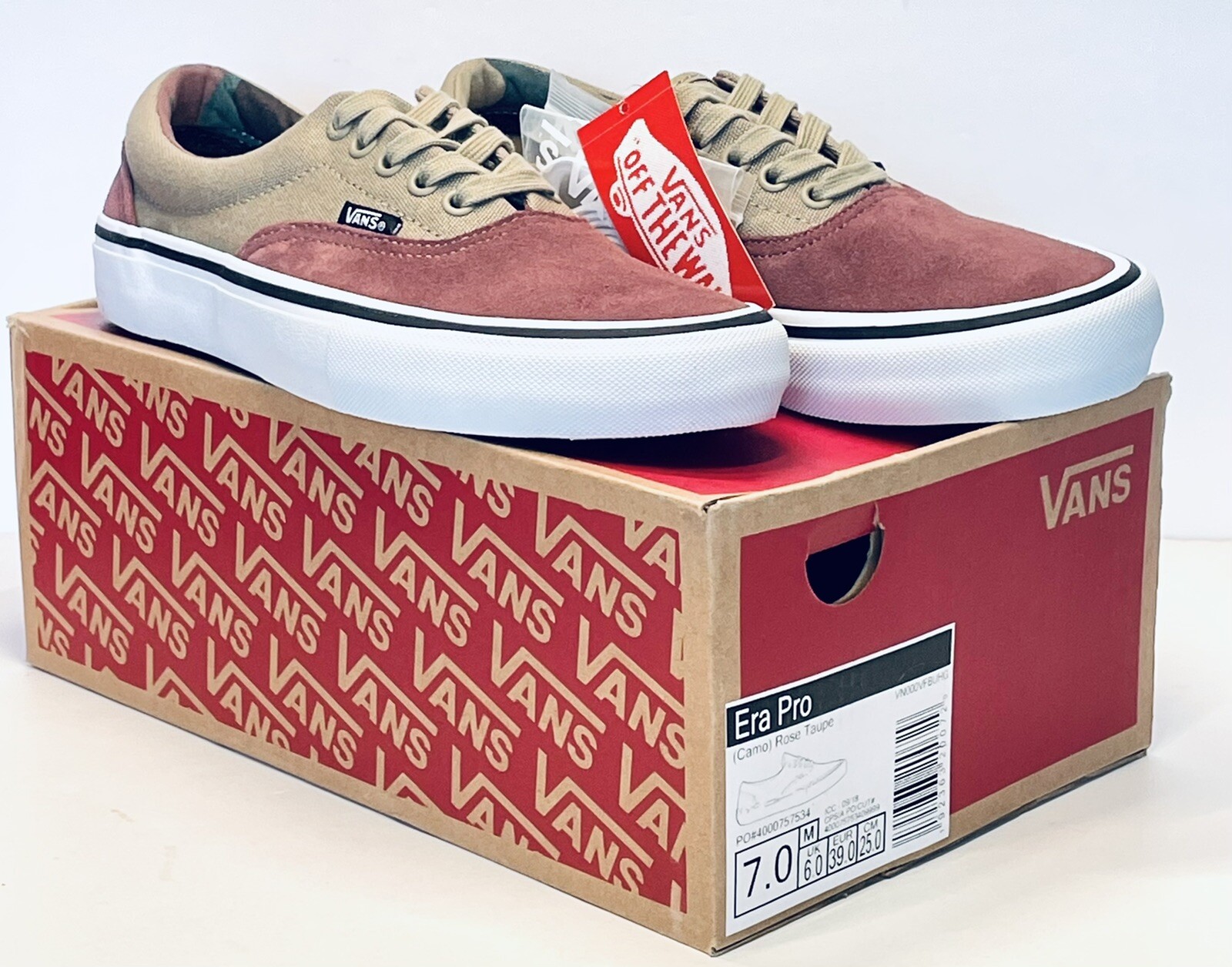 New Vans Era Pro Camo Rose Taupe Men's Size 7.0 Classic Skate Shoes  Ultracush HD | eBay
