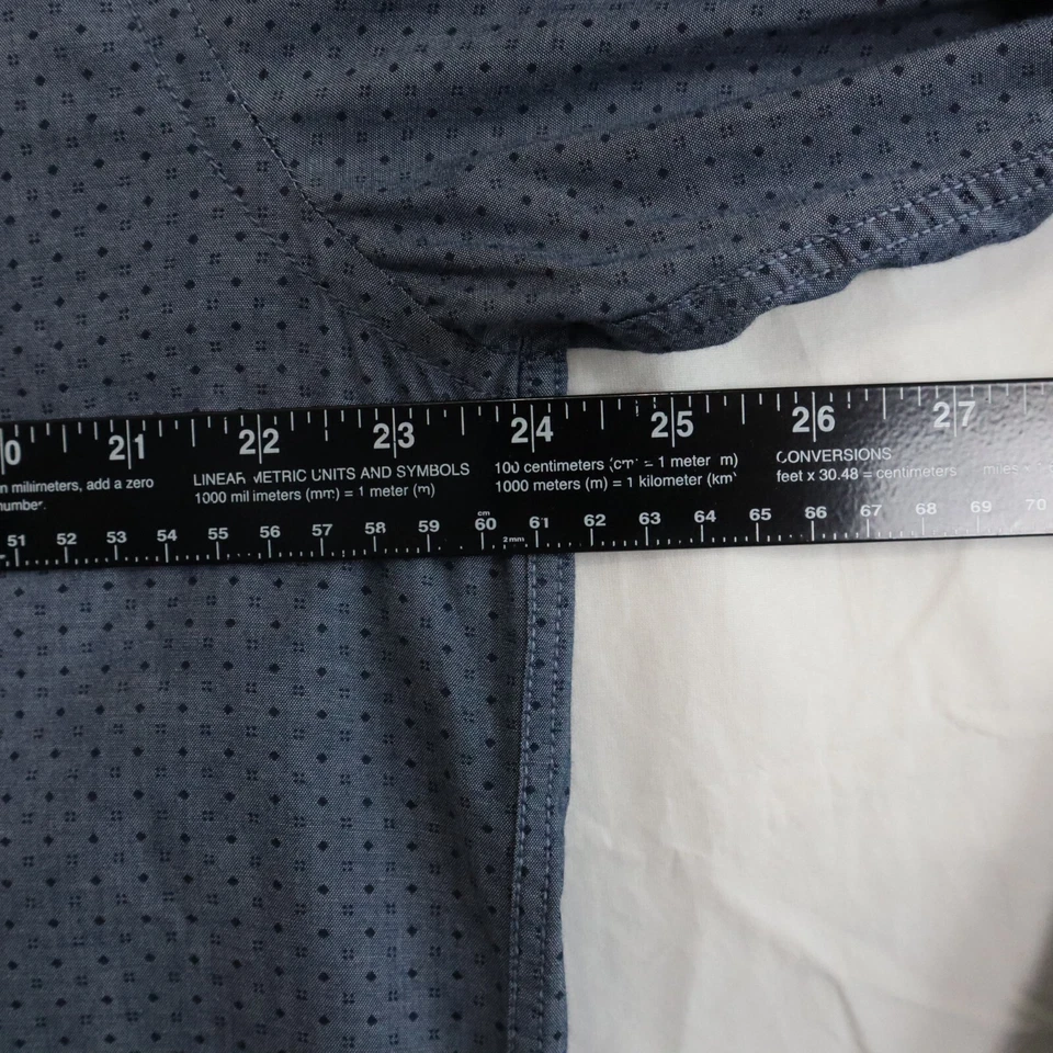 Howe Shirt Mens XL Business Casual Pocket Button Up Blue Patterned Long Sleeve - Image 3 of 4