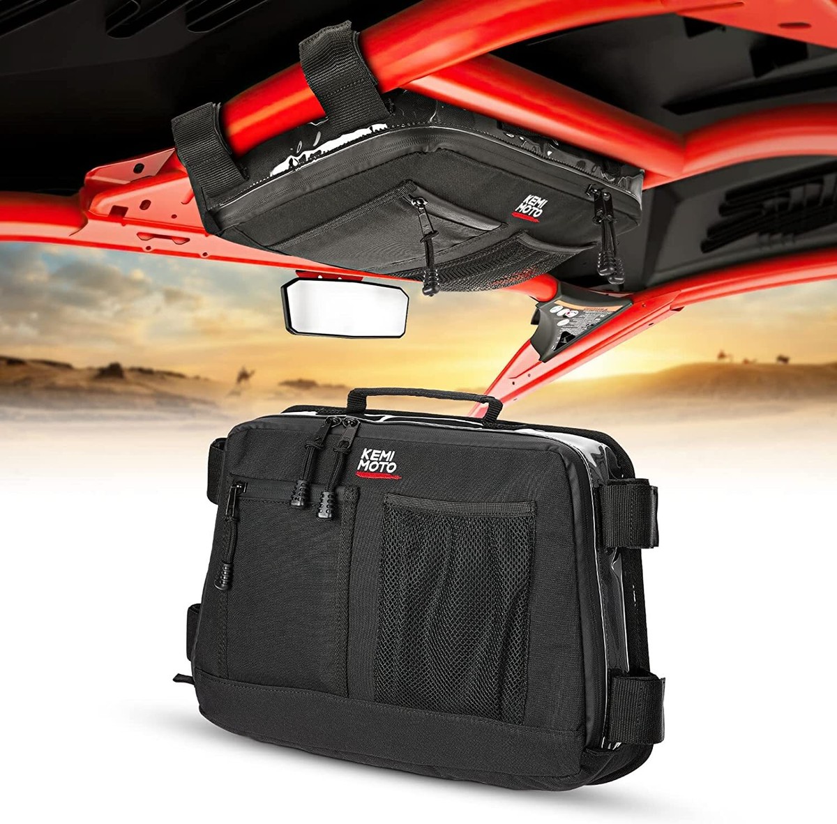 KEMIMOTO UTV X3 Overhead Roof Storage Bag For Can Am Maverick X3