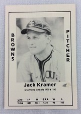 MLB 1979 Diamond Greats Baseball Card #180-Jack Kramer, Browns