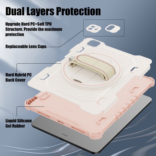 Hard Shockproof Stand Case w/Strap For iPad Pro 12.9"&11"/9/8/7th Gen/Air 5/4th - Picture 49 of 52