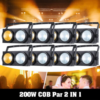 8x 200W COB LED Par DMX Audience Blinder Strahler Weiß Warmweiß Ostern Show