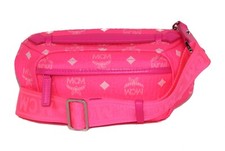 NEW MCM MXZ 9AVI34 Visetos Small Coated Canvas Crossbody Waist Bag