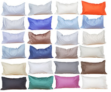 Coppia Federe cuscino letto tinta unita colorate 52 x 82 cotone Made in Italy