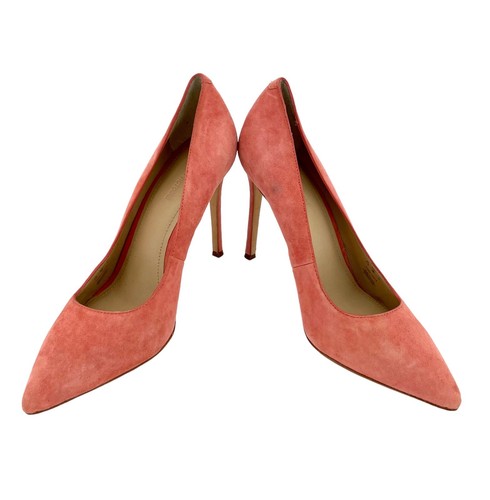 Pour La Victoire Celeste Orange Suede Leather Pointed Toe Pumps Sz 7.5 New SH16 - Picture 5 of 10