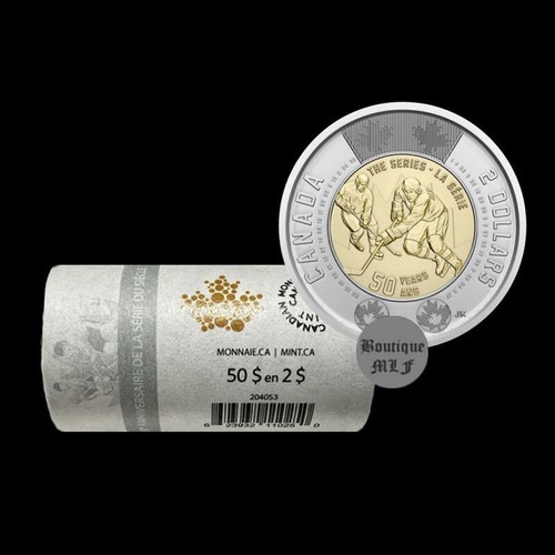 2022 Hockey The Series 50th-Coloured+regular, $2.00 coins UNC. special wrap roll - Picture 3 of 3
