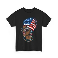 Juneteenth 1865 T-Shirt, Black Melanin Woman American Flag June 19th 1865 Shirt 