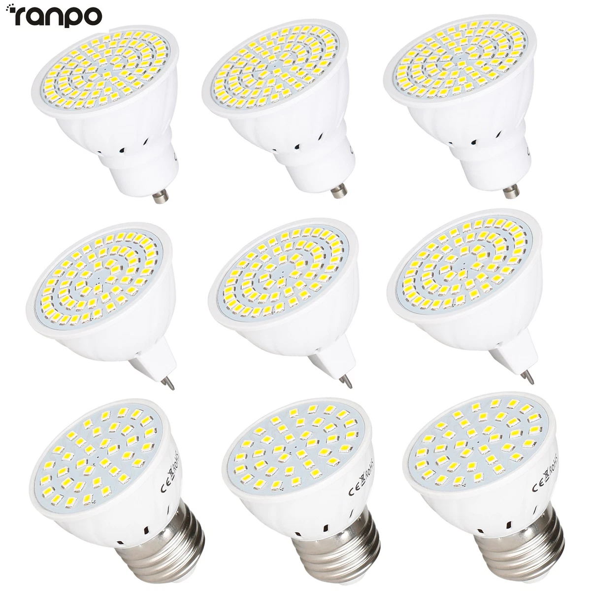 10 Lampadine LED Globo 9W E27 Bianco Freddo | 2835 SMD, 800 Lumen, 270° Fascio, 6000-6500K