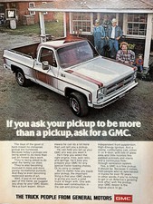 Vintage 1976 GMC Pickup truck original color ad A507
