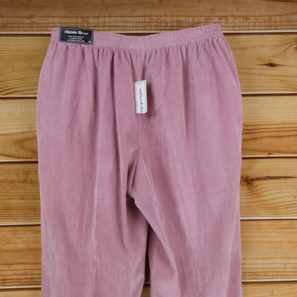 Alfred Dunner Pants Womens Size 18 Pink Stretch Waist Classic Fit Easy Care NEW - Image 3 of 4
