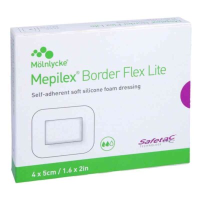 Mepilex Border Flex Lite selbsthaftender Schaumverband 4x5 cm 10 STK, REF 581050