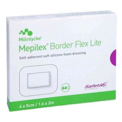 MÖLNLYCKE HEALTH CARE GMBH Mepilex Border Flex Lite selbsthaftender Schaumverband 4x5 cm 10 STK, REF 581050