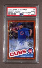 2020 Topps Silver Pack #7 Adbert Alzolay Orange Mojo Auto RC PSA 9