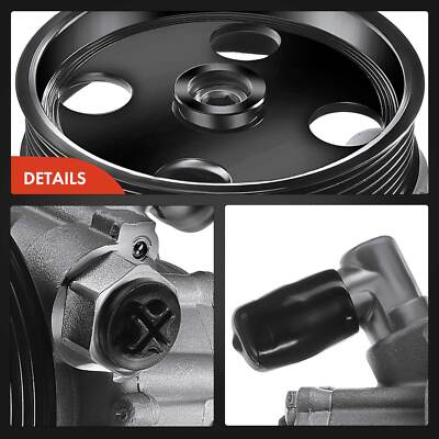 Power Steering Pump compatible for Chevy BBC SBC 350 454 Chrome Saginaw 5/8 Key Way Style
