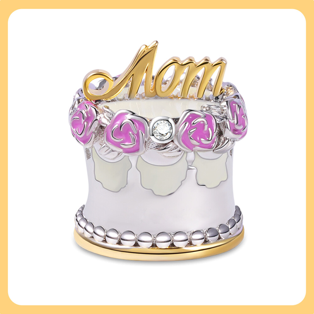 Nuevo Mamá Pastel de Cumpleaños Original S925 Mujer Pulsera Collar Encanto