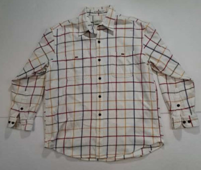 Orvis Full Button White Chex #100 Cotton Shirt size X-Large EUC