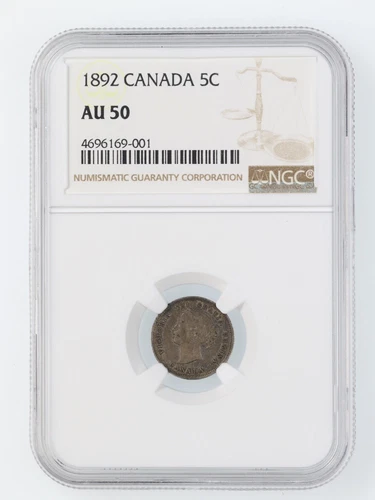 1892 Canada 5 Cents - NGC AU50