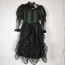 Rubies Witch Costume Black And Green Dress Youth Size Large