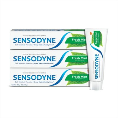 Sensodyne Fresh Mint Sensitivity Relief Toothpaste Combo Pack (150g X 3) 450 gm