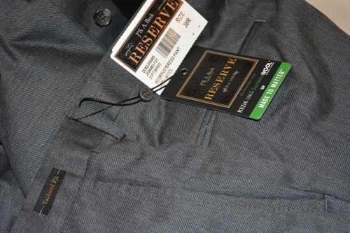 $279 NWT Jos A Bank Pure Italian Wool Trousers 38 Reserve Collection Dark Gray - Picture 13 of 23
