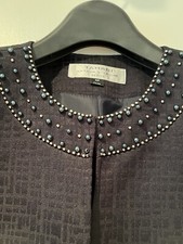 Ladies Woman's Jacket Dressy Elie Tahari size US 4 Black Beaded