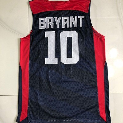 Usa Dream Team 10 #10 Bryant Basketball Jerseys Navy White Stitched Throwback++