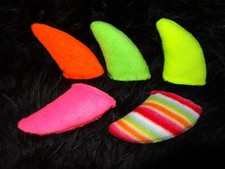 HÖRNER Helm Skihelm Ohren NEON gelb pink orange gestreift  Snowboard Helmschmuck