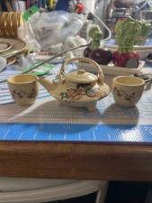 VINTAGE — Théière miniature japonaise Satsuma avec deux tasses