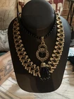 Vintage Avon Black And Gold Tone Set Of Necklaces Costume Jewelry