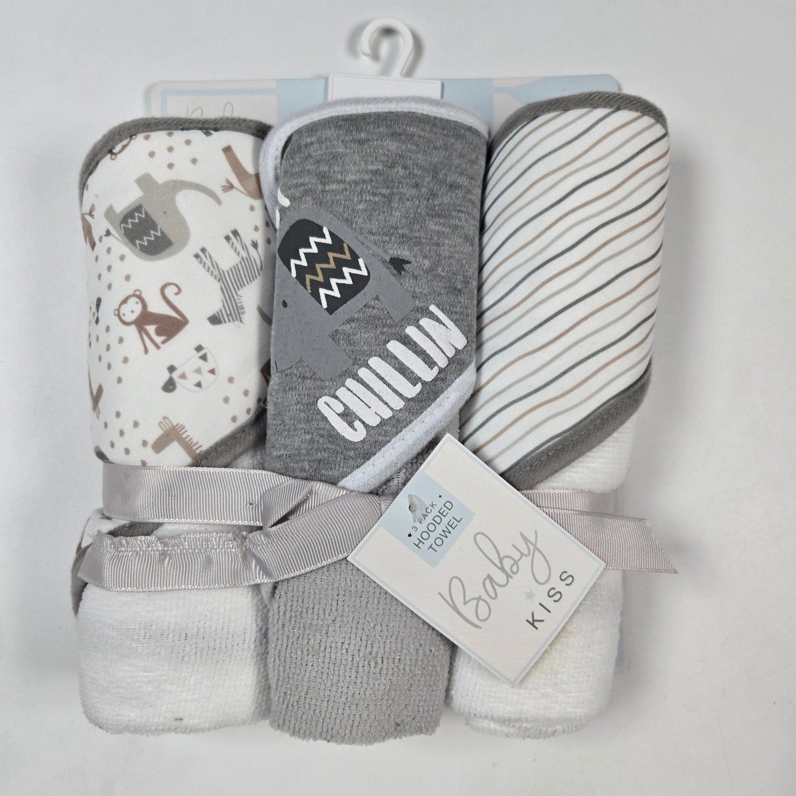 Unisex Gray 3 Pack Safari Elephant Chillin Bath Set Gift