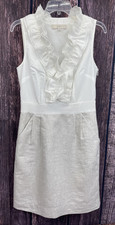 Ann Taylor Loft Ruffled Metallic Bottom Pocket Dress Womens Sz 4