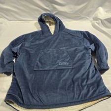 The Comfy Original Wearable Blanket Navy Blue Hoodie Pullover Adult M/L