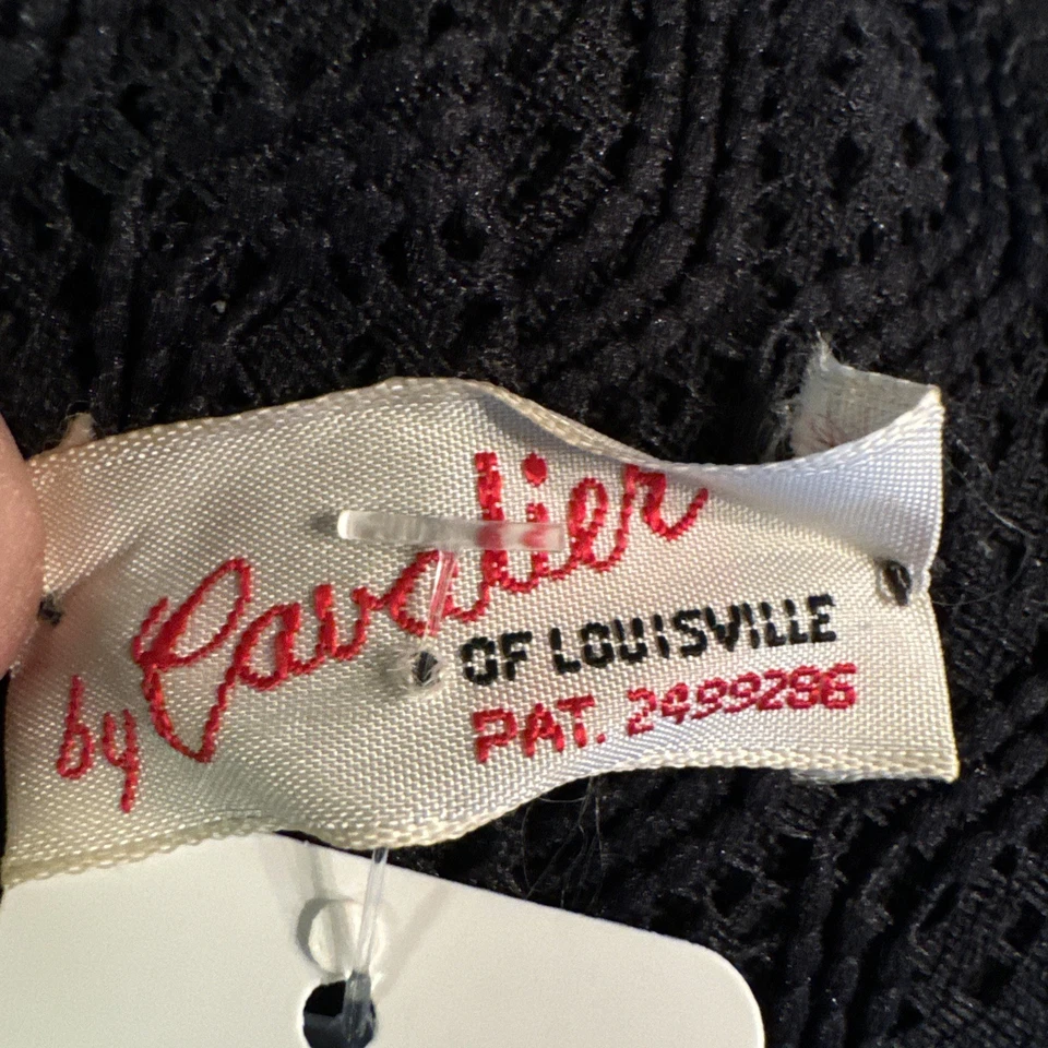 Corbata de Colección Años 50 60 Cavalier Para Hombre Corbata Bordada Loca - Difícil de Encontrar RARA Negra Foto 3 de 4