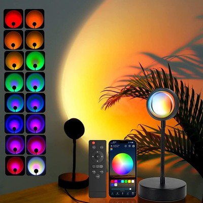JIMEI Sunset Lamp Projector Led Lights for Bedroom Night Light RGB Lights Sun Su