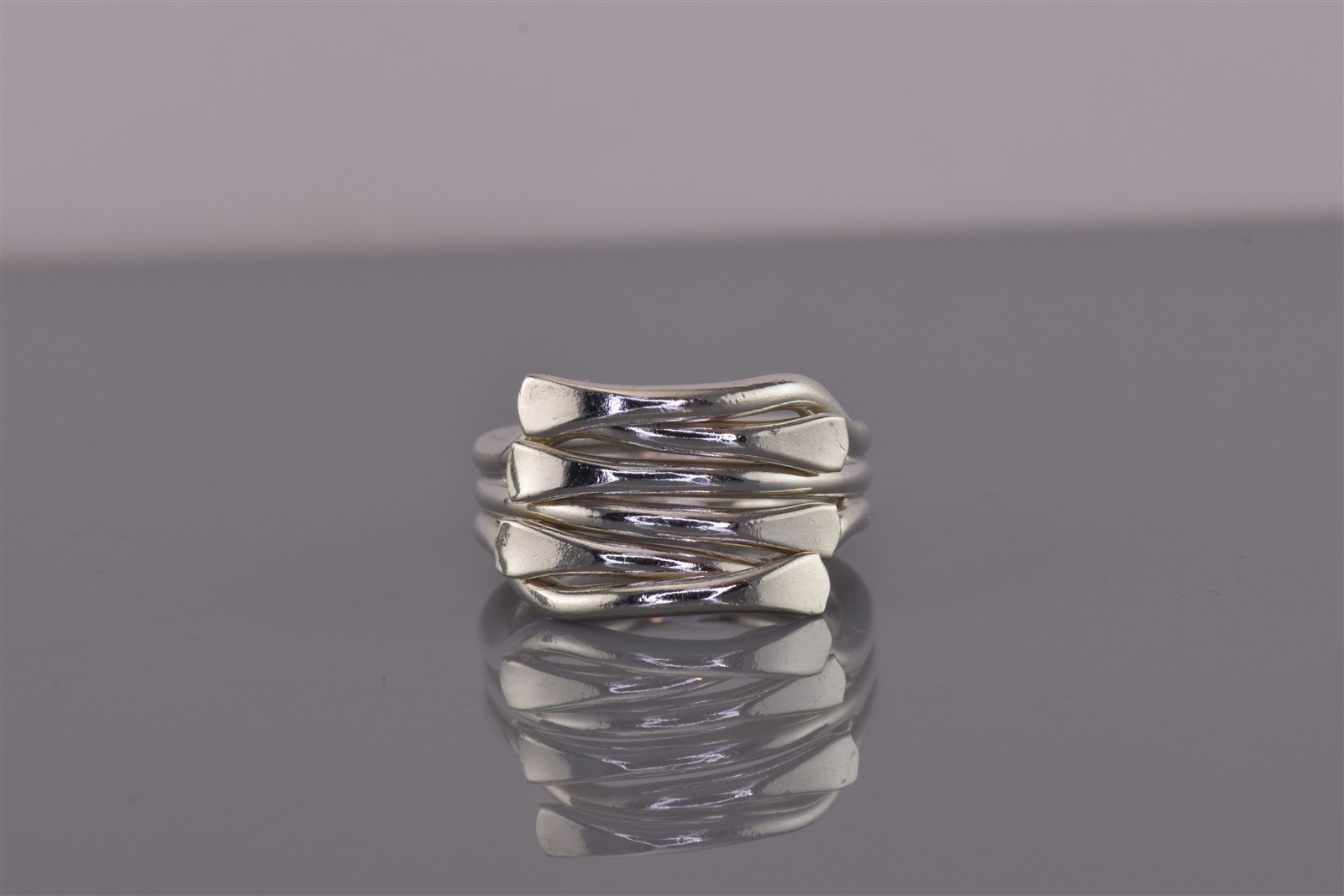 Sterling Silver Tapered Intersecting Crossover So… - image 1