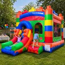 Inflatable Bounce House Commercial Slide Kids Blocks Jumping Castle with Blower