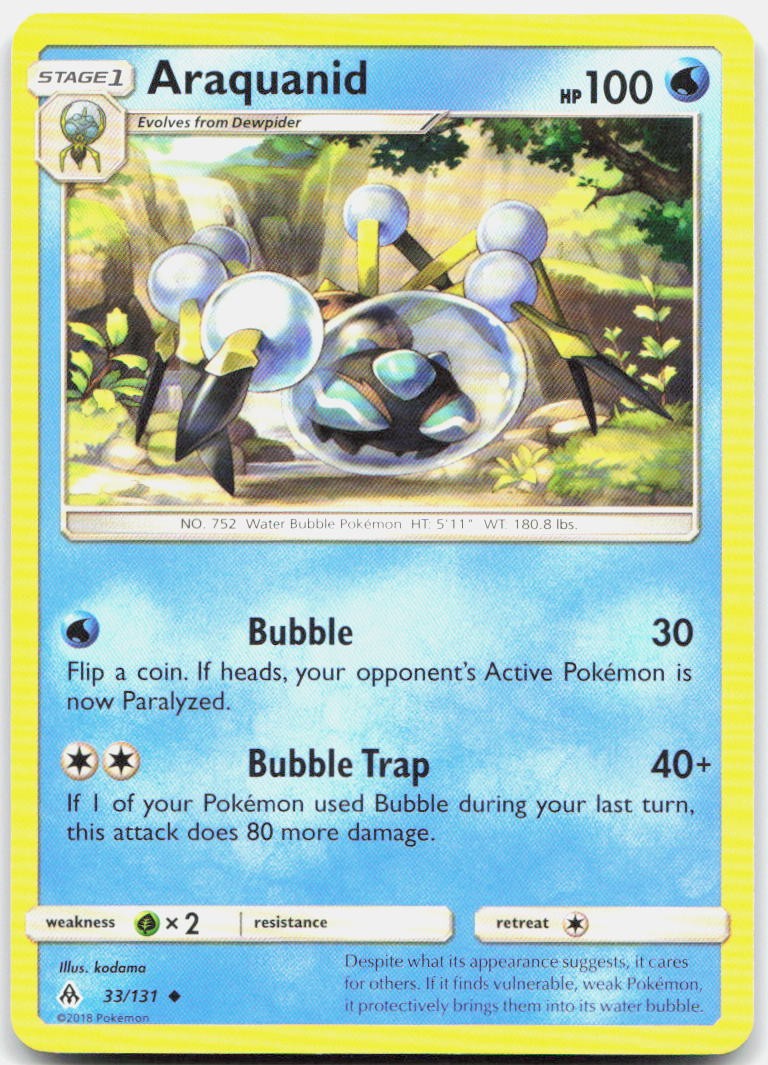 Araquanid 33/131 Uncommon Forbidden Light Pokemon LP