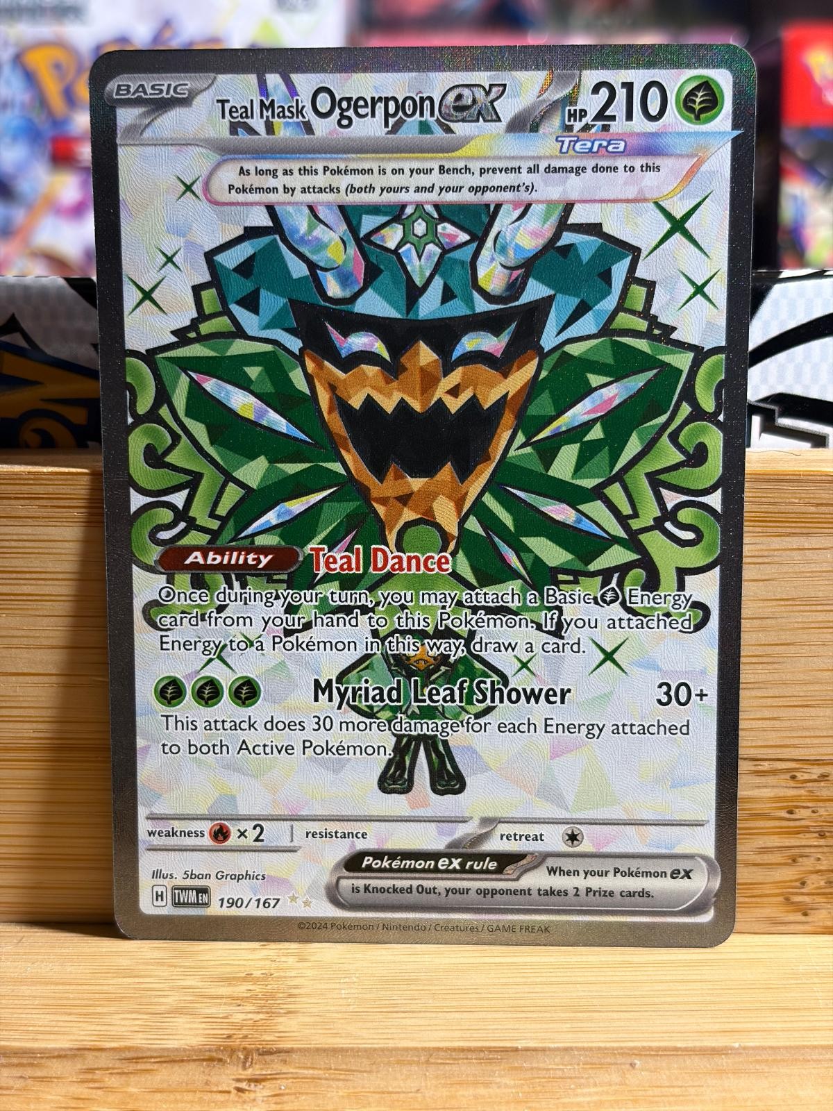 TEAL MASK OGERPON EX 190/167 Twilight Masquerade ULTRA RARE Pokemon TCG NM