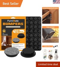 Bumper Pads 128 Pack - 0.5  Black Self-Stick Rubber Feet for Noise Reduction