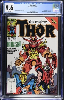 Thor #363 CGC NM+ 9.6 White Pages Kurse! Secret Wars II!!! Marvel 1986