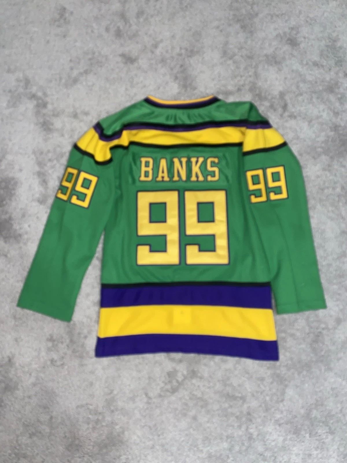 Mighty Ducks Movie Adam Banks #99 Green Hockey Jersey